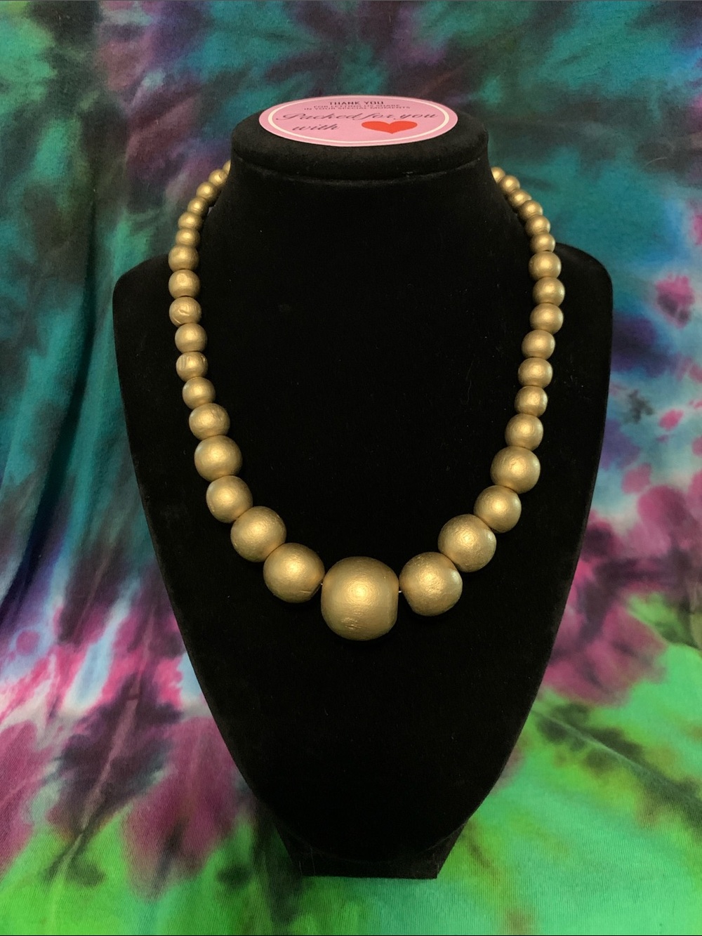 Matte Gold Graduated Bead Necklace - Women Jewelry